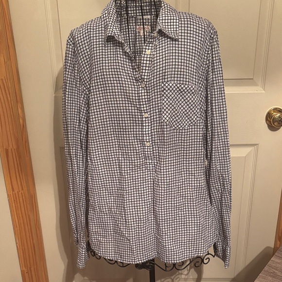 Merona Black and White Checkered Button Down Shirt - Picture 1 of 4